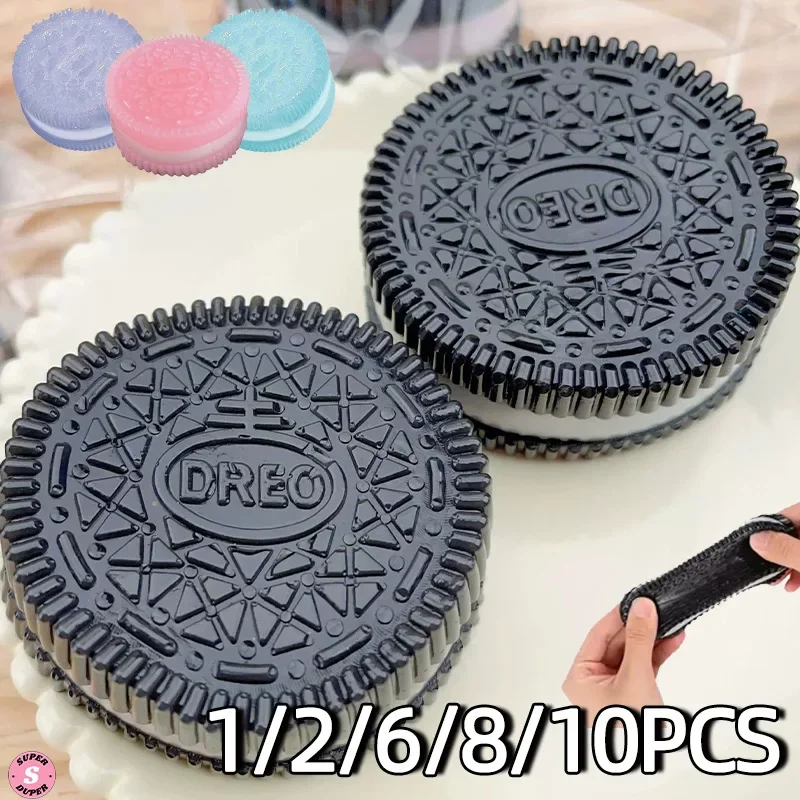 Mochi Taba Squishy Fidget Toy Biscuit Pinching Toy Big Oreo Squishy Table Handmade Silicone Stress Relief Squishy Toy 1-10PCS