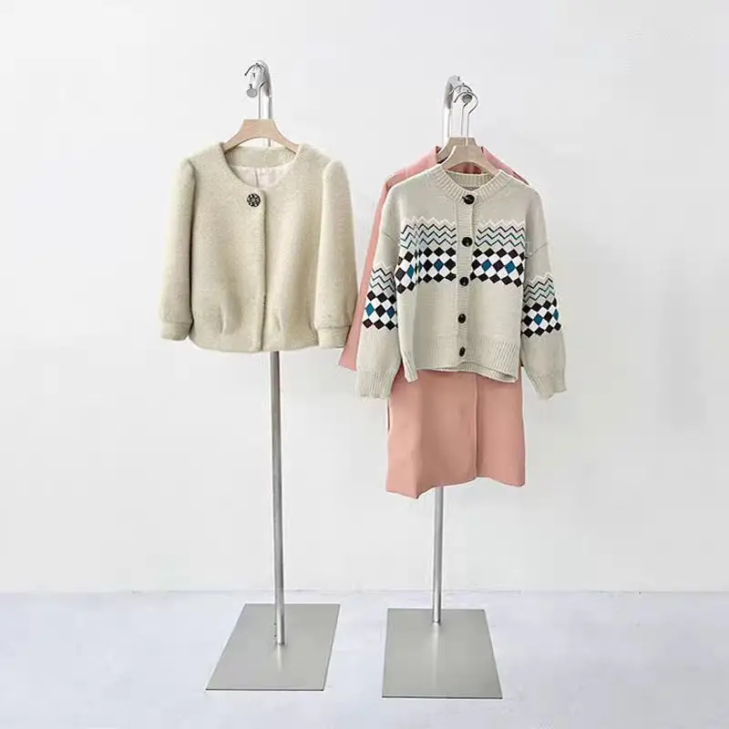 Positive display rack, stainless steel hanger, special shelf for clothing store, photo in live stream, women's floor-to-ceiling