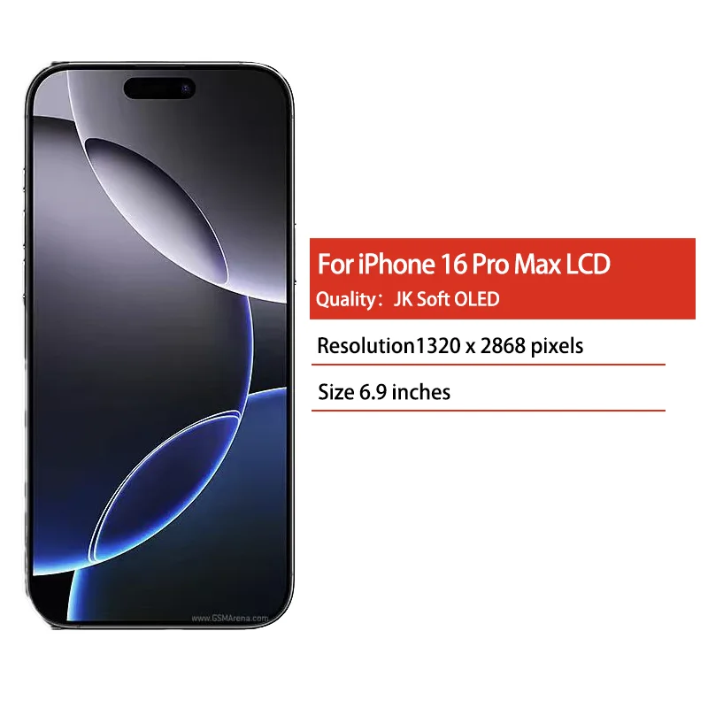 JK Soft OLED 16Pro Max A3296, A3084 Display Replacement For iPhone 16 Pro Max LCD Display Screen Touch Digitizer Assembly