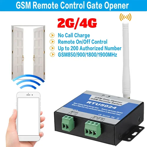 Abridor de puerta RTU5024 2G/4G GSM, interruptor de acceso inalámbrico, teléfono eléctrico, relé de llamada libre, 850/900/1800 MHz