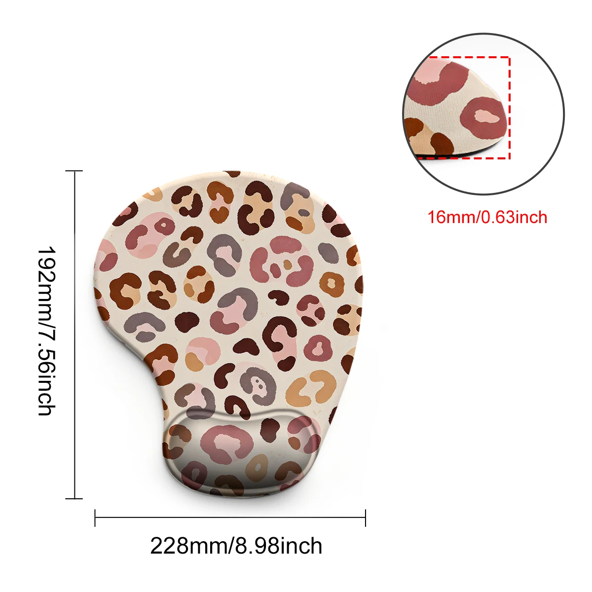 Leopard Print Ergonomic Mouse Pad Wrist Rest,Soft Silicone Wrist Support Mousepad,2 Patterns Available,Desk Decor For Office