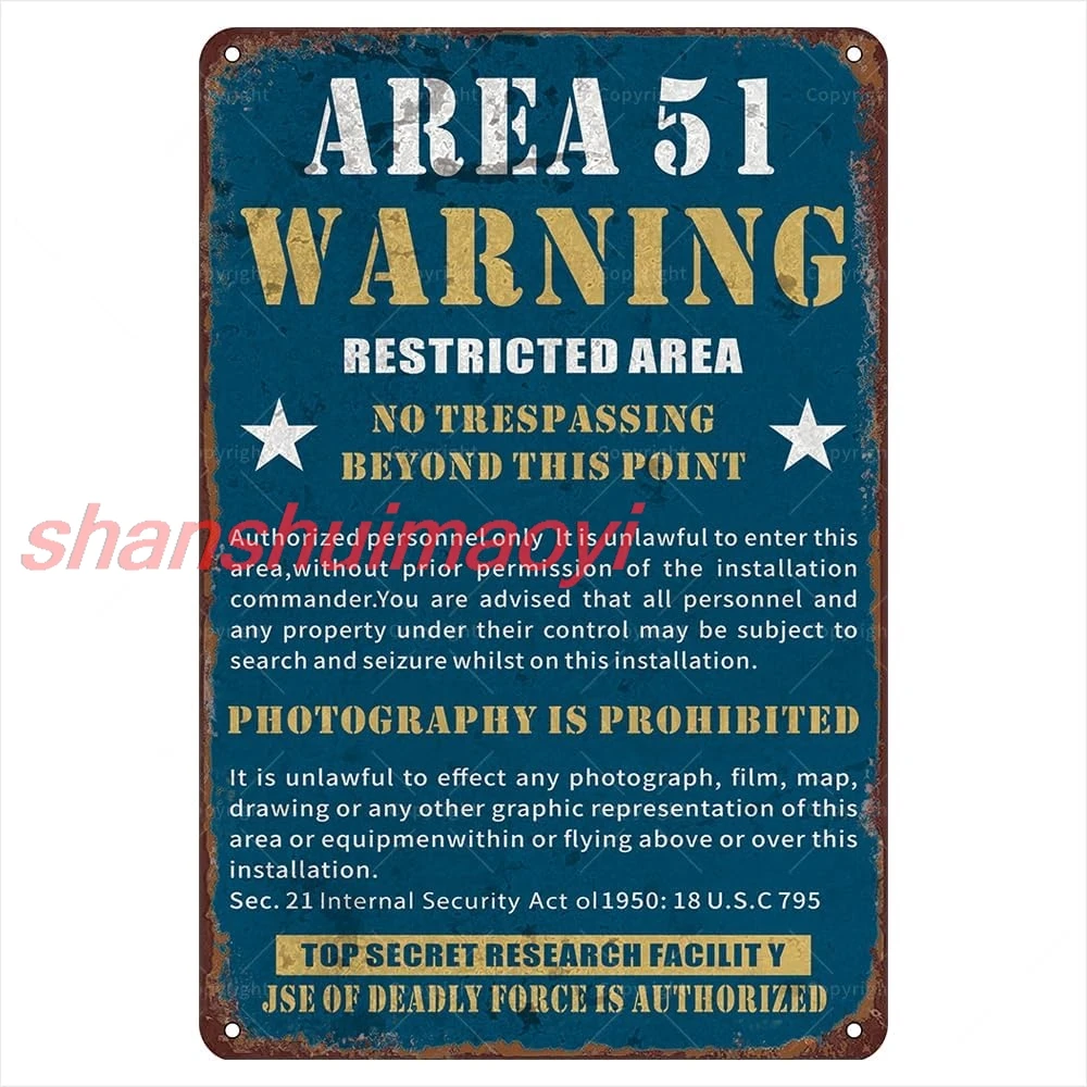 Area 51 Metal Tin Sign, 12