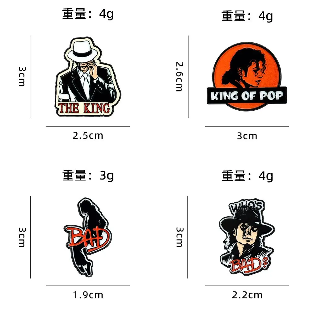 4pcs Rock Band Badge Guitarist Enamel Pin Music Brooch Jewelry Fans Gift Fun Backpack Decorative
