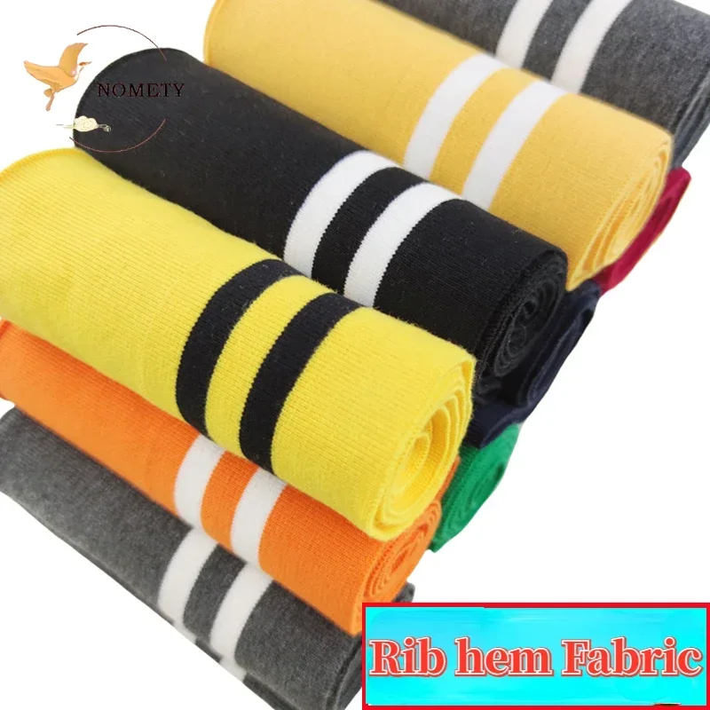 1*1 Rib Cotton Neckline Cuff Hem Elastic Knitted Striped Webbing Fabric Baseball Uniform Jacket Sewing Accessories 15*100cm