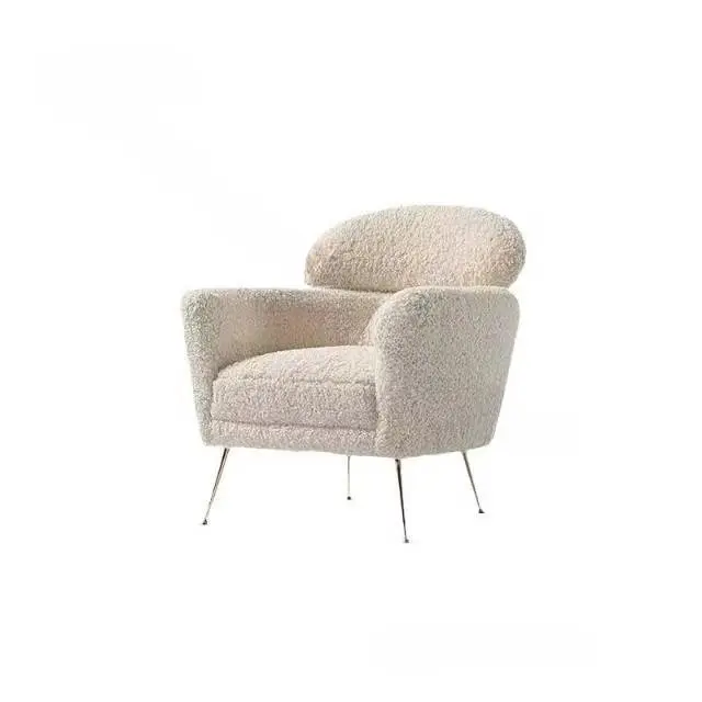 Dopamine-style Italian-style Comfortable  Chair Home Makeup Stool Creamy-tone Luxe Bedroom Wooden Chair Backrest