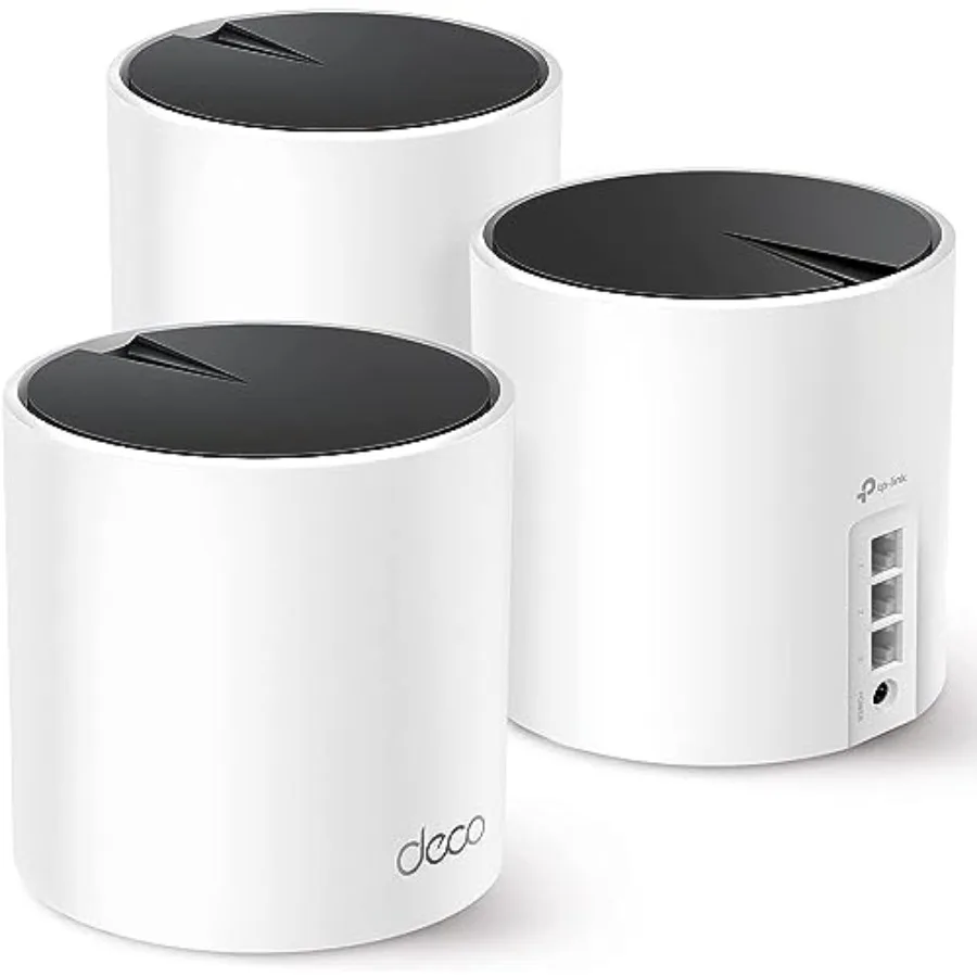 

Декодер Deco X55 AX3000 WiFi 6 Mesh System с 3 гигабитными портами на блок, поддерживает Ethernet-соединение, охватывает площадь до 6500 кв. футов, заменяет Wi-Fi.