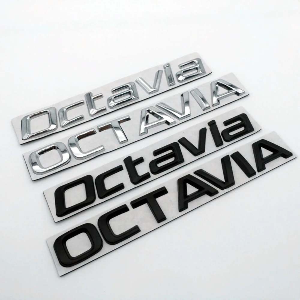 Car Sticker 3D Metal Octavia Letter Emblem Logo Rear Trunk Badge Decals Sticker Car Styling Auto Accessories For SKODA OCTAVIA