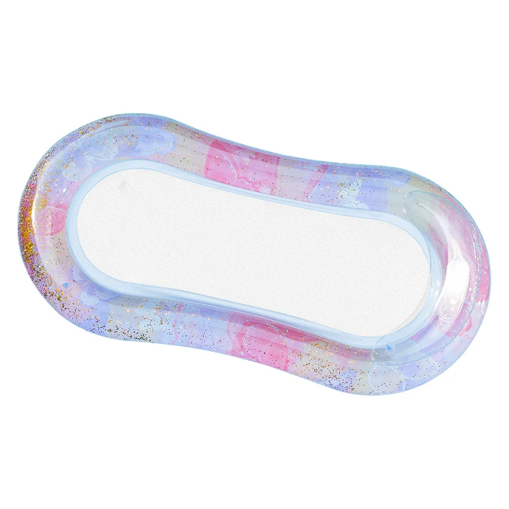 Inflatable Floating Bed on Water | Dreamy Mermaid Sequined Hammock | Water Inflatable Toy | Mesh Fabric Inflatable Float