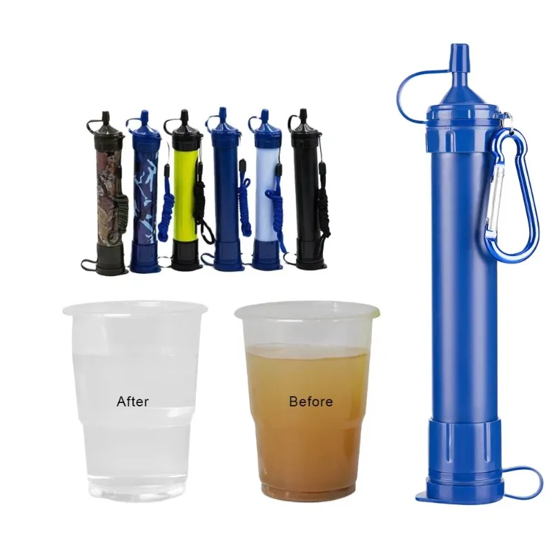 New Mini Bottle Water Filter Straw Outdoor Water Filtration System Portable Camping Water Purifier