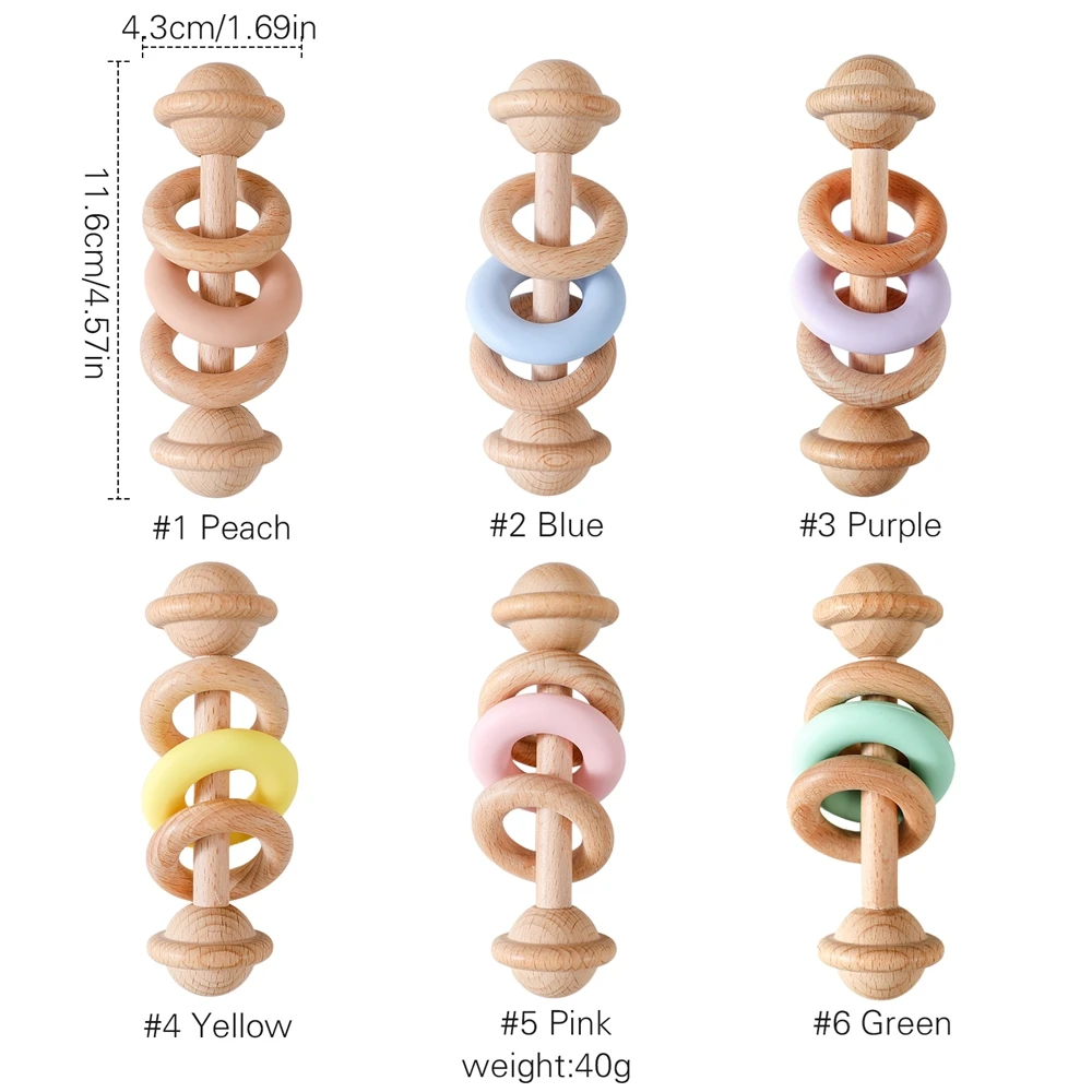 Baby Toys Beech Wooden Rattle Hand Bell Toys Of Newbron Infant Accessories Wooden Animal Rattle Teething Toys Rattle Wooden Ring