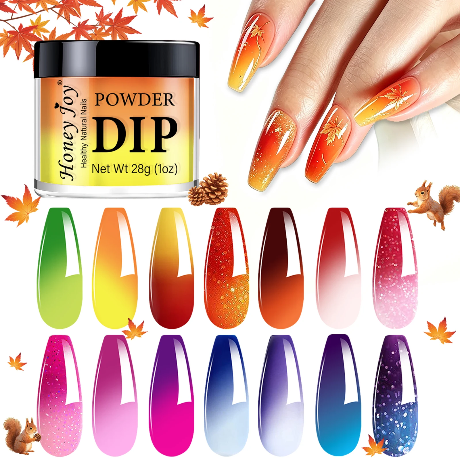 28g/Topf Acryl Tauchpulver Temperatur Farbwechsel Glanz Glitter Dip Powder System als Nagellack-Effekt Nail Art Salon DIY – Detail 2