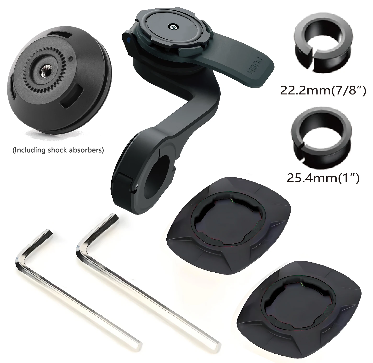 

Motorcycle Bike Phone Holder Universal, Shockproof Vibration Dampener Handlebar Mount Quades Bracket For iPhone Android Phones