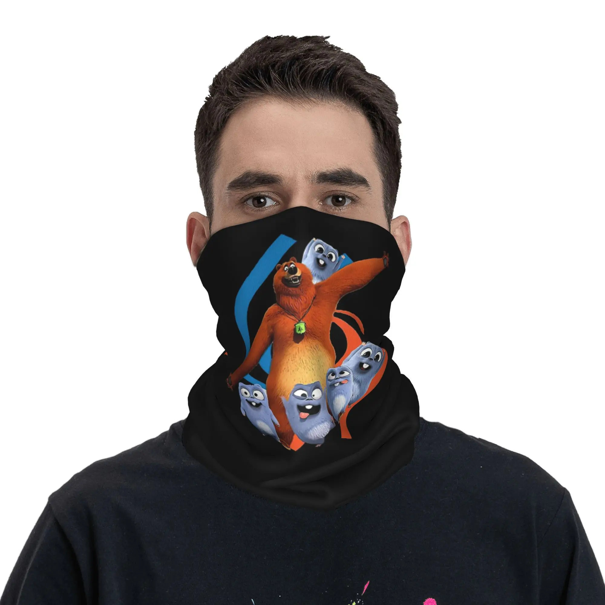 Beer en Lemmings, peuter ronde hals bandana nekbeenkap bedrukte wikkelsjaal multifunctionele fietssjaal hardlopen voor heren dames volwassenen