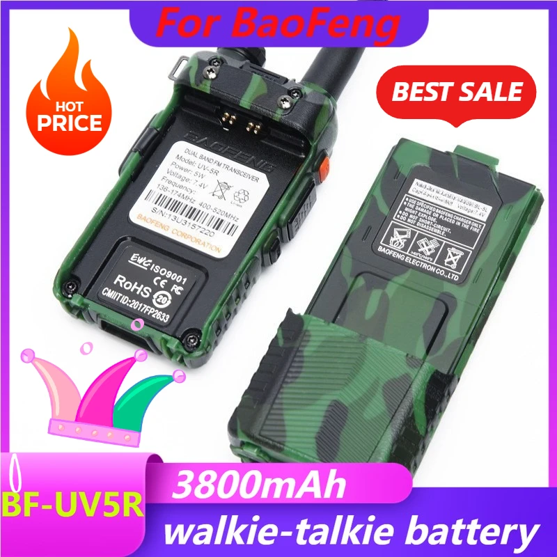 

7.4V 3800mAh for Baofeng Walkie-Talkie Battery BL-5L Battery BF-UV5R Extended Battery Camouflage