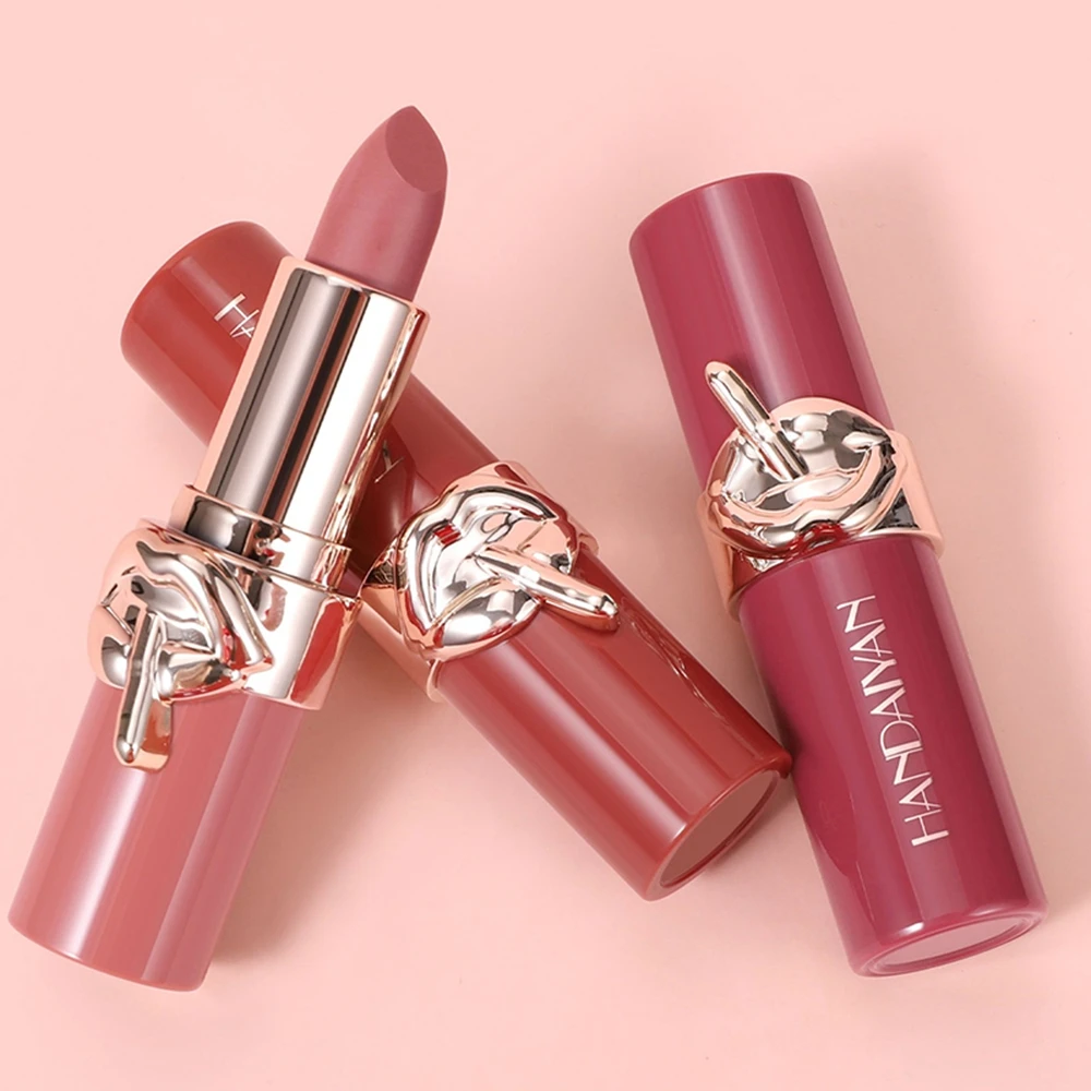 Batom nude à prova d'água, 6 cores, sexy, fosco, contorno labial, duradouro, copo antiaderente, brilho labial, maquiagem coreana, cosméticos