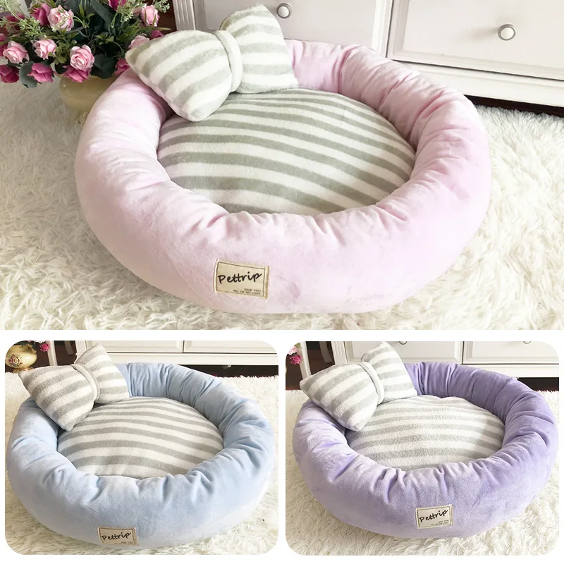 Winter Plush Insulation Circular Pet Litter Mat Dog Bed Soft Comfortable Thickened PP Cotton Breathable Cat Bed Dog Accessories