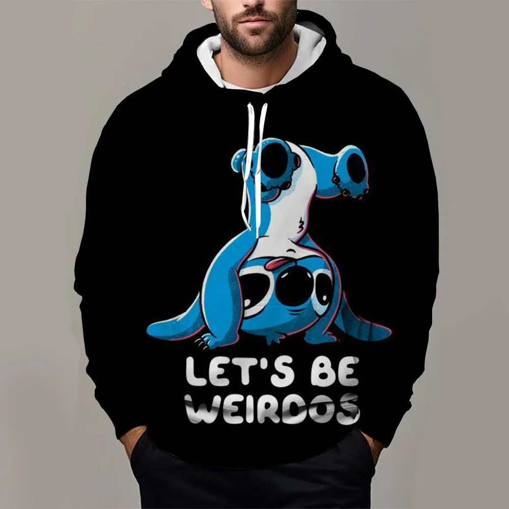 

2025 MINISO Disney's New Anime Stitch Stitch Sweatshirt Spring and Autumn Children's Men's Hoodies Children's Clothing Best Gift