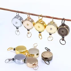 Retro Metal Retractable Badge Reel Key Chain Organizer Card Holder Accessories ID Card Holder School Office Supplies