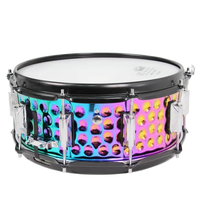 Stylish Multi-Color Metal Snare Drum, New Fashion Design 14×5.6 Inch Percussion Drum for School Band, Daily Practice &Live Shows