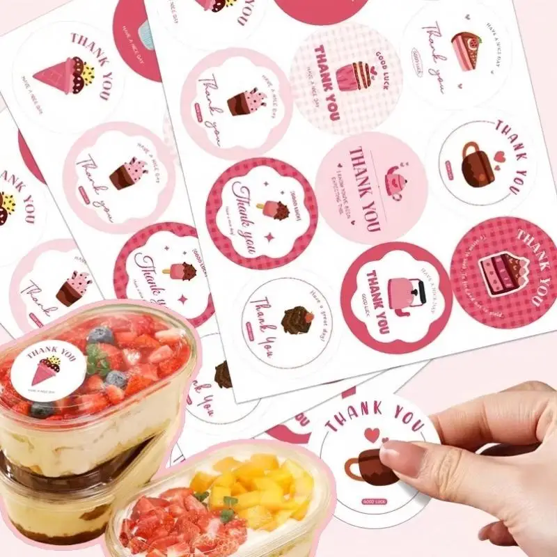 ~30 Sheets Cute Cartoon Thank You Stickers Bow Stickers For Party Deco Envelope Sealing Gift Wrapping