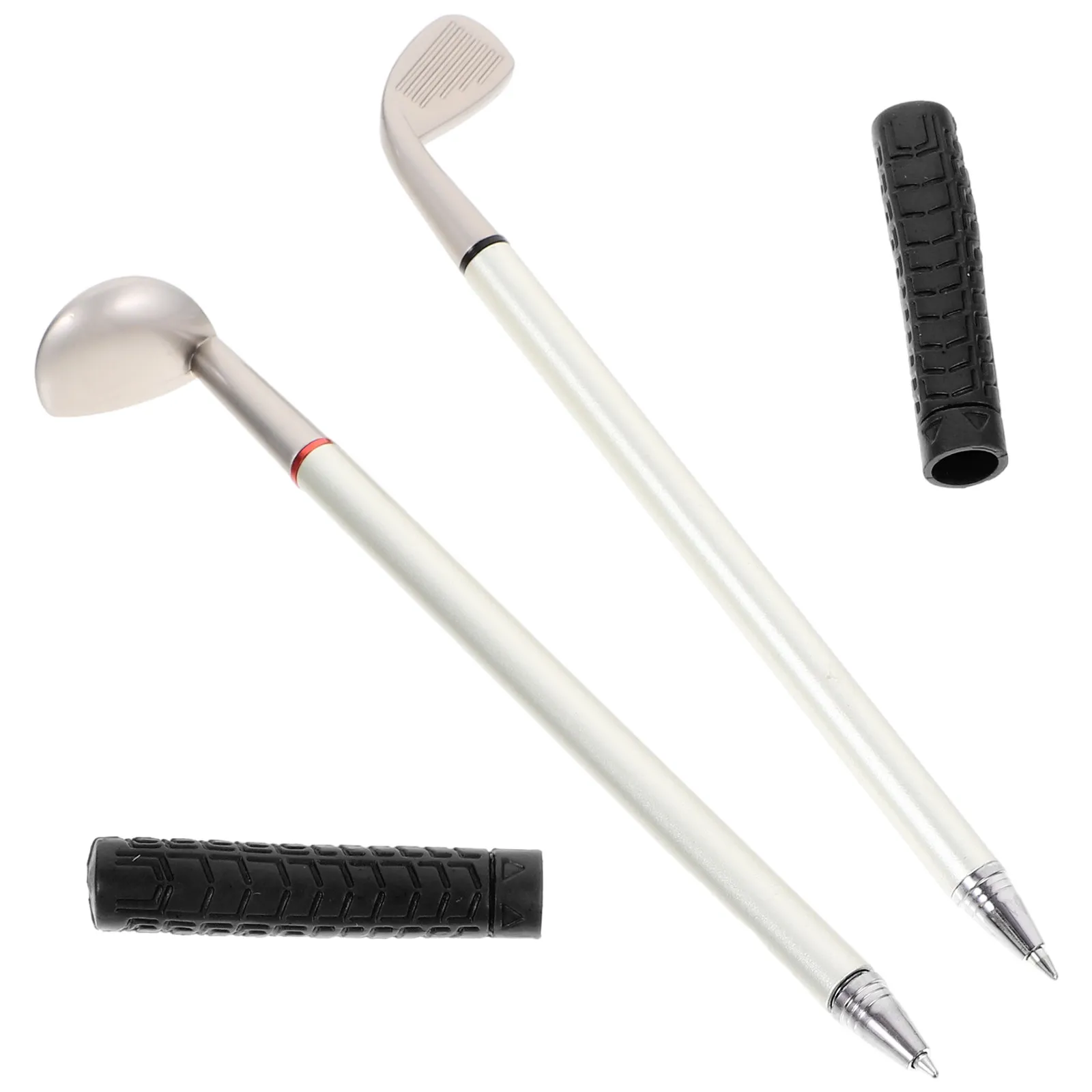 

2Pcs Ballpoint Pen Exquisite Retro Design Desktop Ornament Fun Gift for Father's Day Christmas Golf Fans Coworker