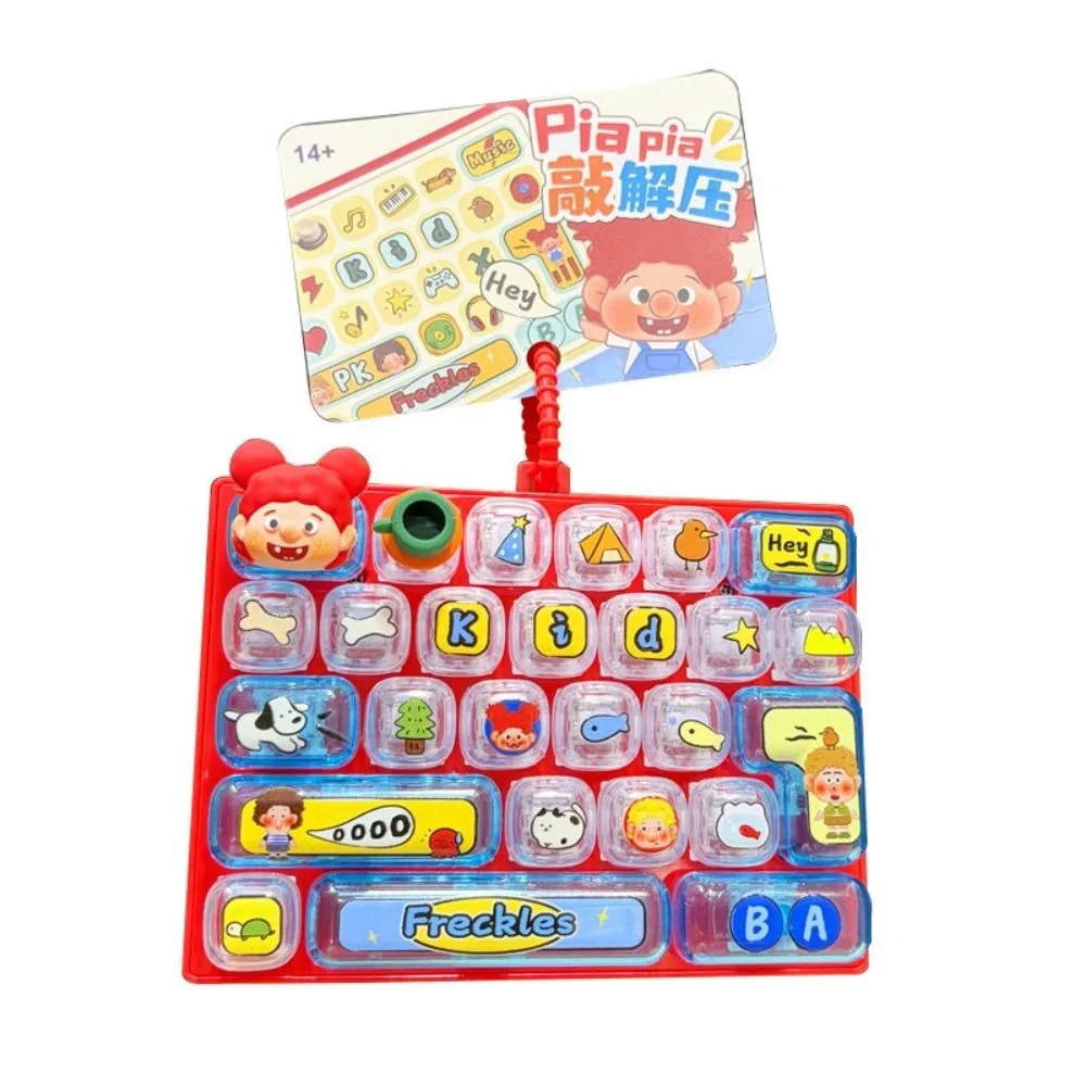 Cute 26-key Stress Relief Decompression Keychain Clear Key Sounds Press Button Portable Gifts Keyboard Bag Pendant