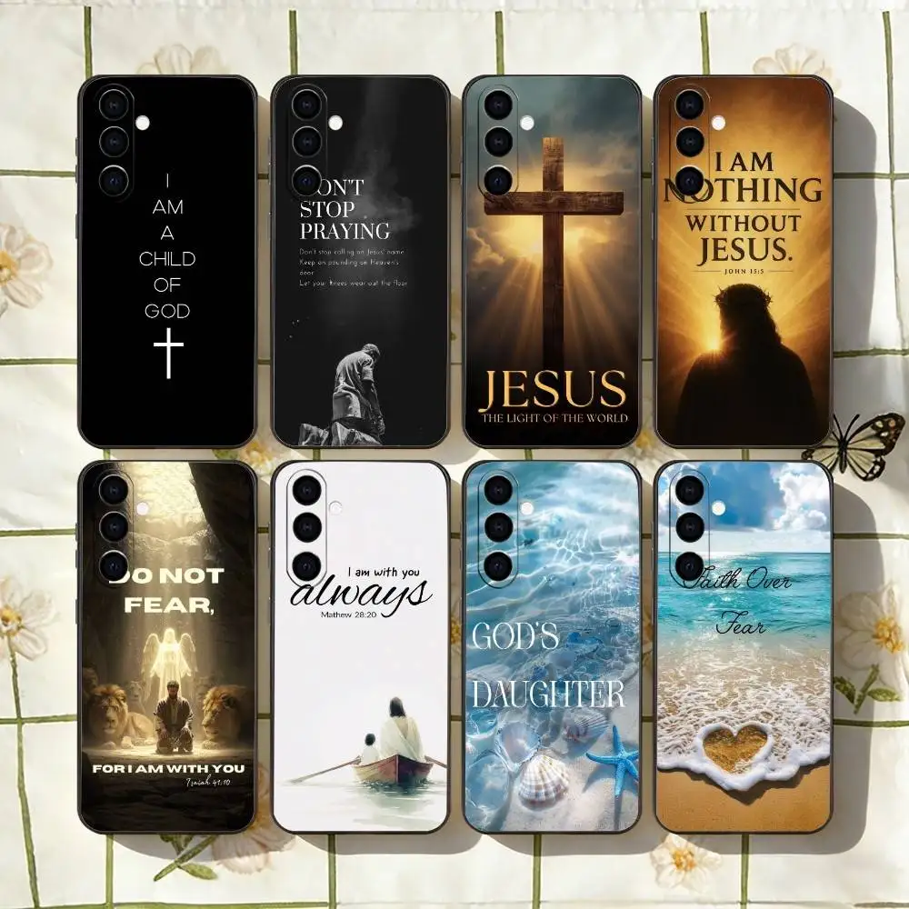 

Bible Verse Christian Q-Quote Phone Case For Samsung Galaxy A73,A72,A71,A70,A53,A52,A51,Others Soft Black Cover
