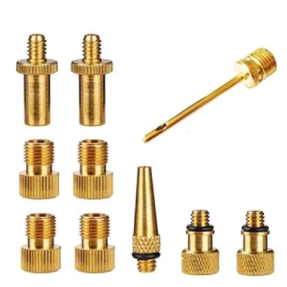 

10 Pcs Inflator Pump Nozzle Kit Presta Schrader Valve Tube Bicycle Valve Adaptors for Road & MTB & Fixie Bike Tire Pump