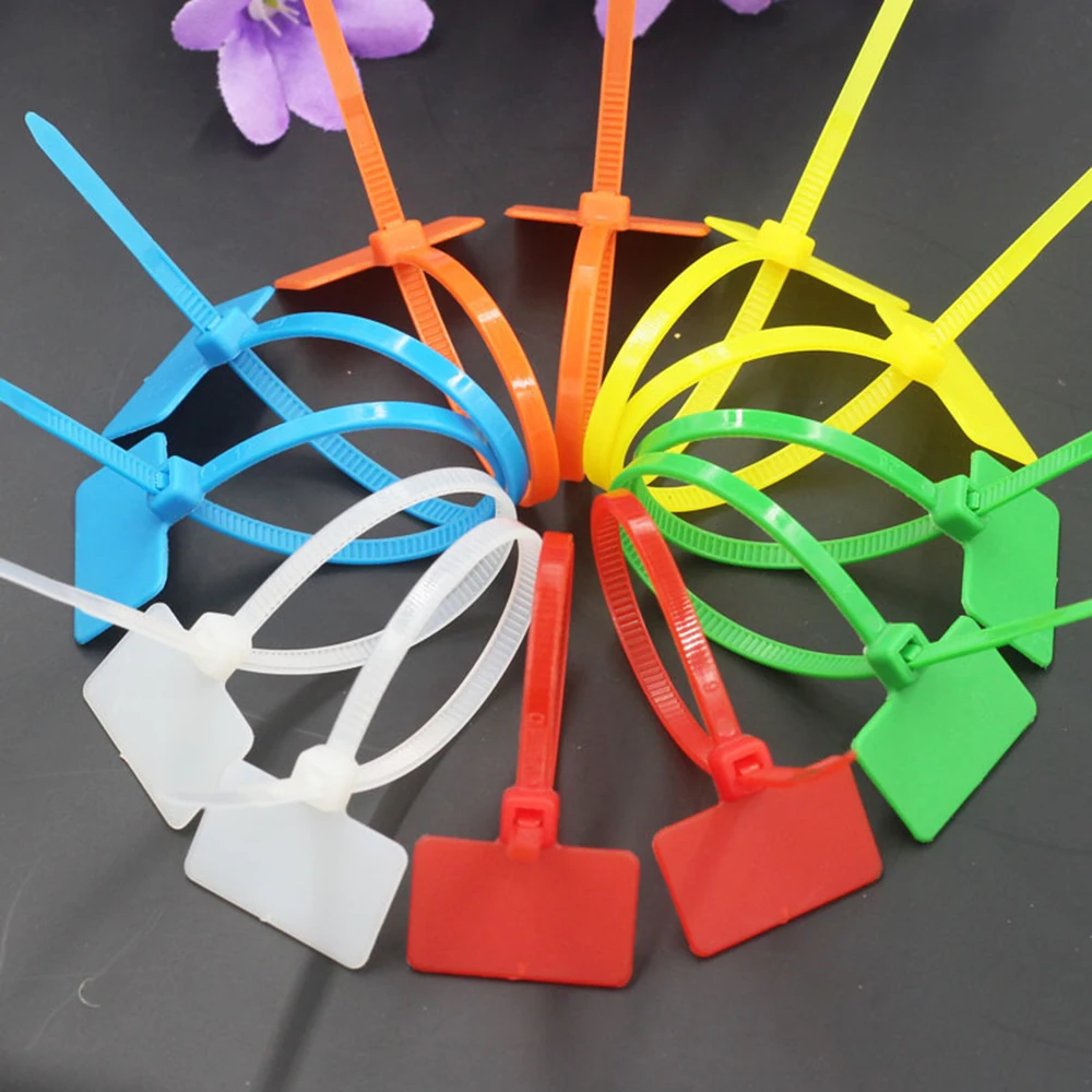 Easy Mark 50pcs Self-locking Loop Plastic Wire Ties Tag Cable Winder Labels
