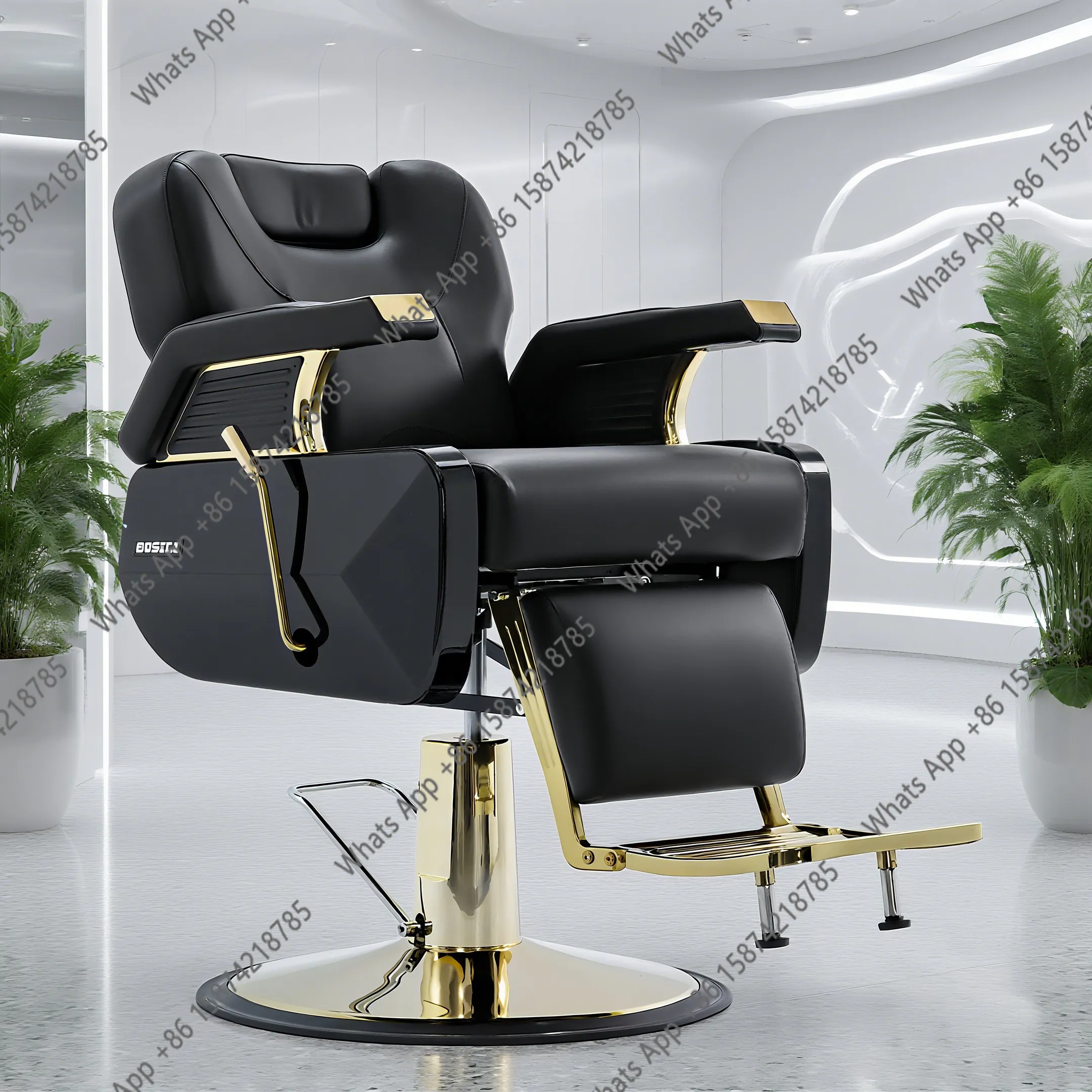 The new hair salon can put down the barber chair, large chassis for hair cutting, hair care and shaving seat.