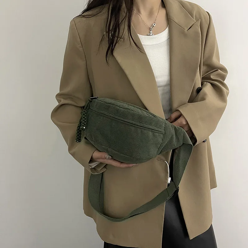 Casual Cord Gürtel Taschen für Frauen Mode Fanny Pack Weibliche Banane Taille Tasche Hüfte Geldbörse Schulter Crossbody Brust Tasche Tasche – Detail 1