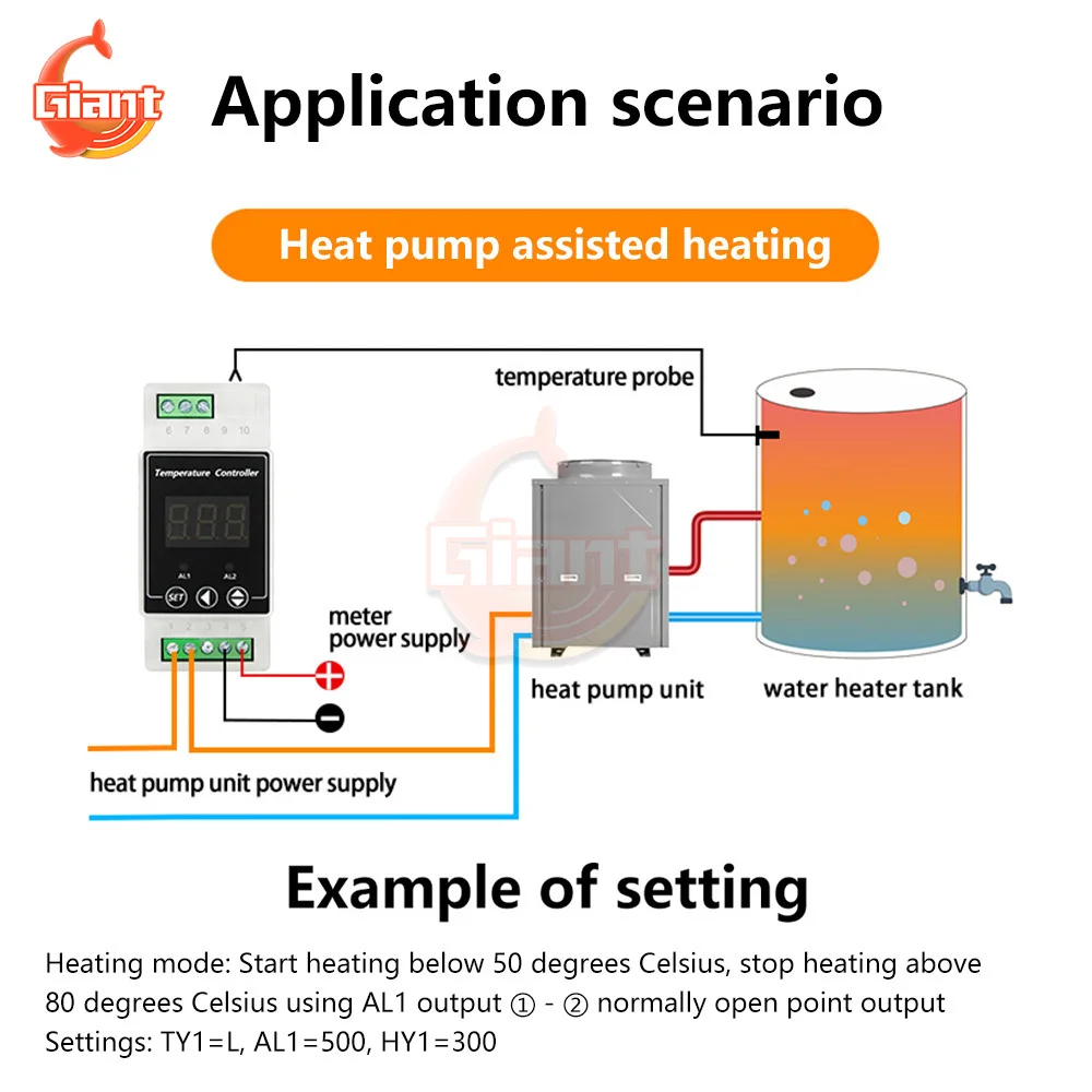 AC100-240V DC 8-24V Digital Temperature Controller Two-way Thermoregulator Heating Cooling Temperature Sensor Control Thermostat