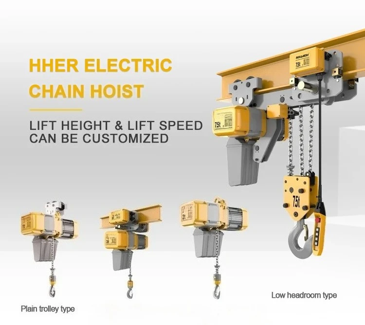 Popular High Quality Low Headroom Electric Hoist Ultra Low Headroom Electric Chain Hoist Single Speed