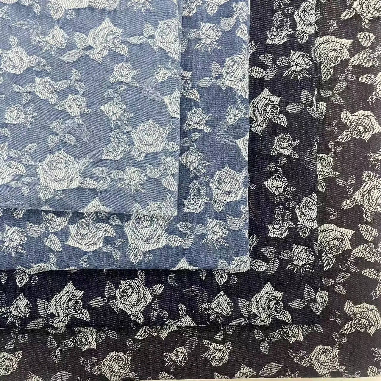 

Denim Fabric Rose Thickened Jacquard Washed Denim For Sewing Dresses Bags Pants bags hats DIY Denim Fabric