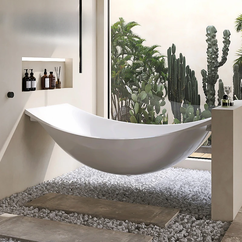 Double hammock suspended bathtub Hotel B & B Internet celebrity acrylic suspended bathtub 2.2 meters