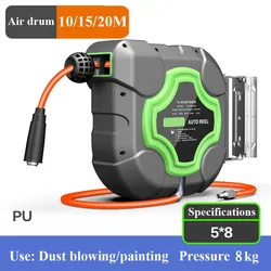 10/15/20M Automatic Retractable Hose Reel Air Drum 4S Shop Car Wash Garden Wall Mount Air Drum Cleaning Machine Reel Telescopic