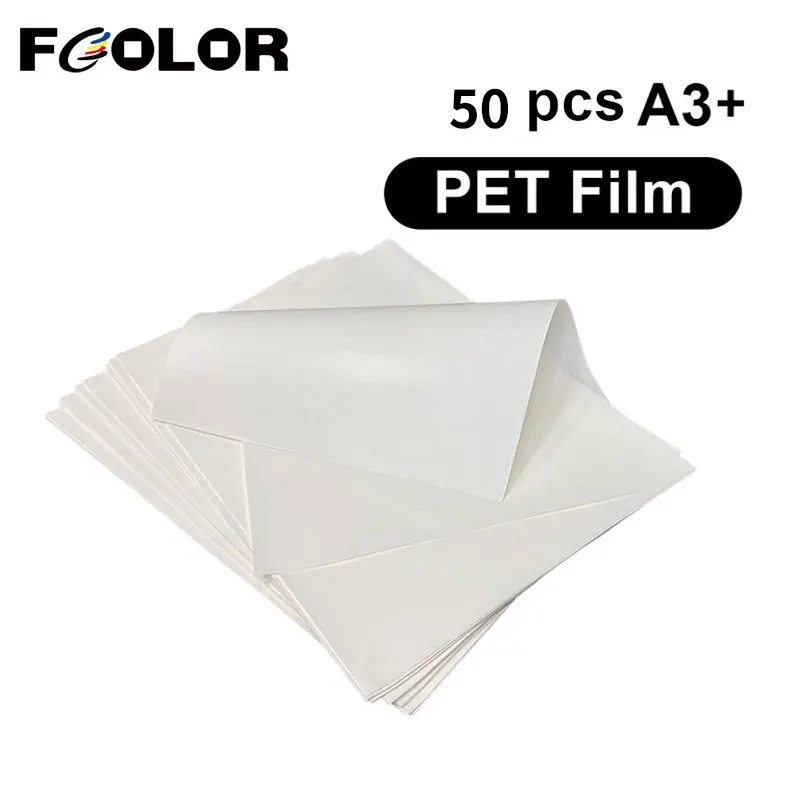 

Fcolor 50 Sheets/pack A3+ Double Coated Hot Peeling DTF PET Film for Epson L1800 XP600 A3 DTF Printer DTF Heat Transfer Film