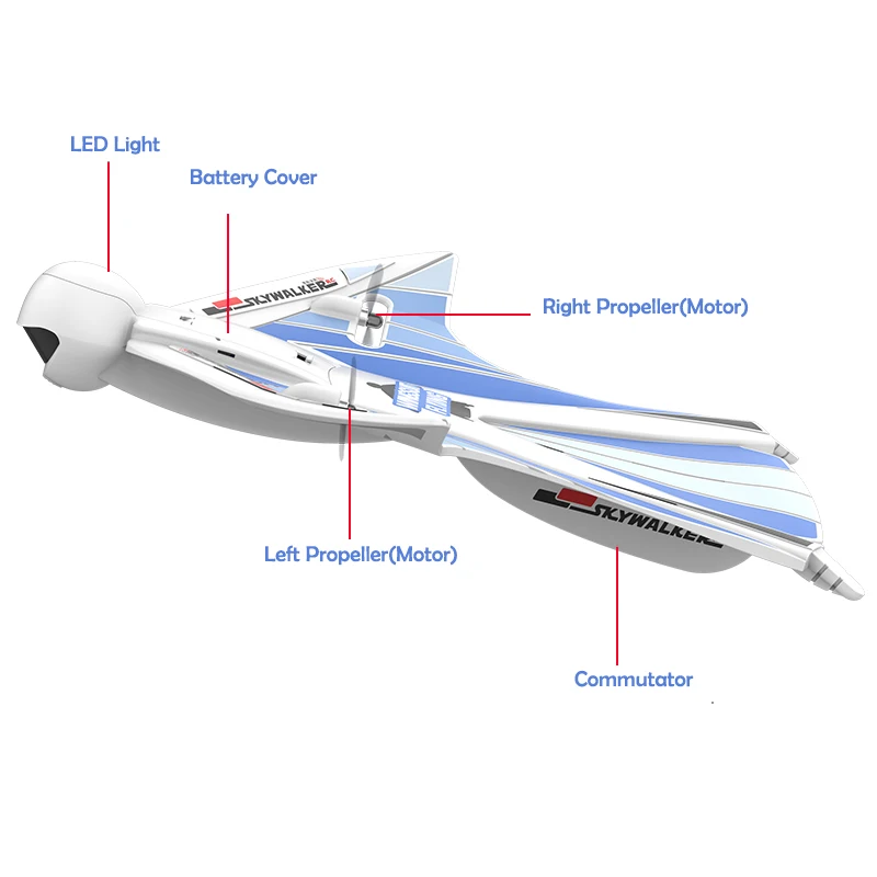 Skywalker puszczania samolotów RC samoloty z 2.4Ghz 4CH ręcznie rzucanie pianki elektryczny pilot naprawiono RC samolot szybowiec zabawka dla