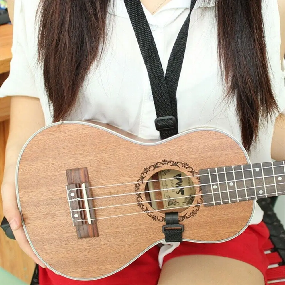 Accessories New Black High Quality Nylon Guitar Ukulele Strap Hook Four String Guitar Belt