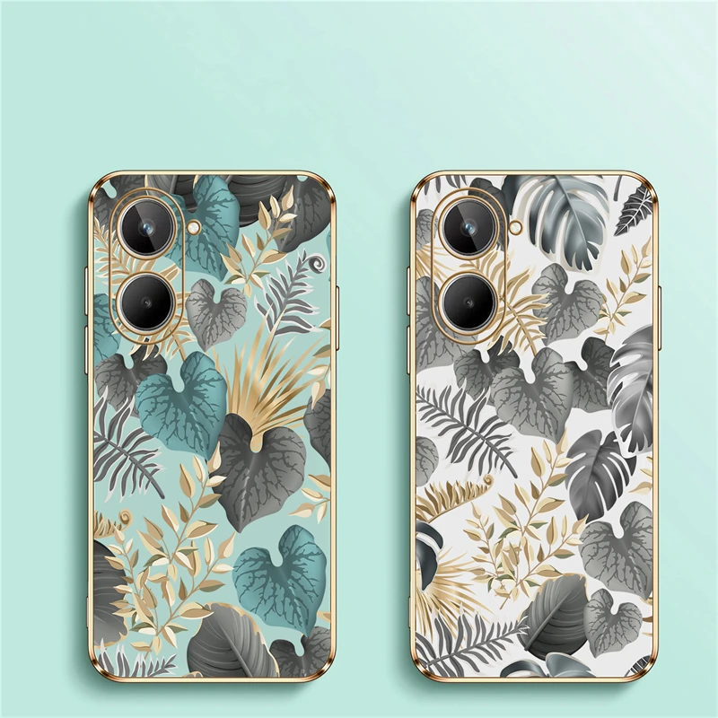 Painting Pattern Case For OPPO Realme 10 8 6 3 9 11 Pro Plus 8i 9i 5i 5s 6s Luxury Shockproof Silicone Flower Cover Funda