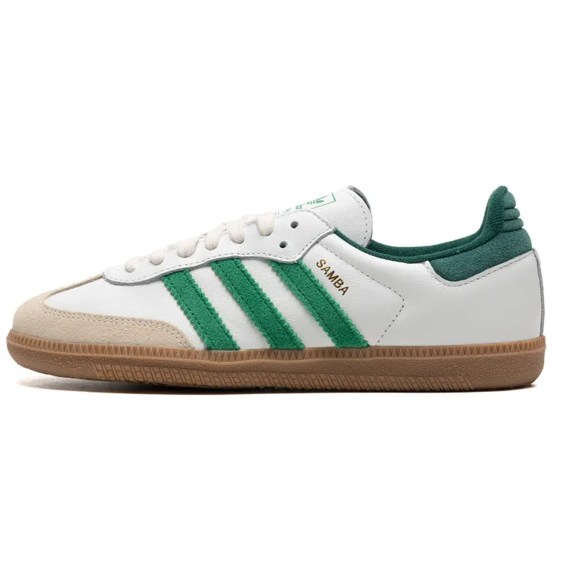 2026 adidas Originals JI3201 Samba Low Top Skate Shoes White Red Classic Casual Sneakers