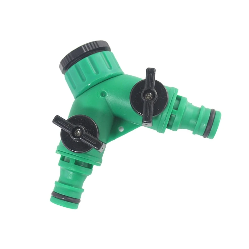 Easy to Use Watering Systems Flows Adjusting Three Way Hose Connector with Shutoff Valves Suitable for Garden Irrigation