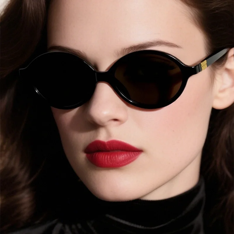 

Sunglasses Men Women Oval Frame Sun Glasses Brand Luxury Designer Vintage Glass Outdoor Holiday Beach Gifts Accessory lentes