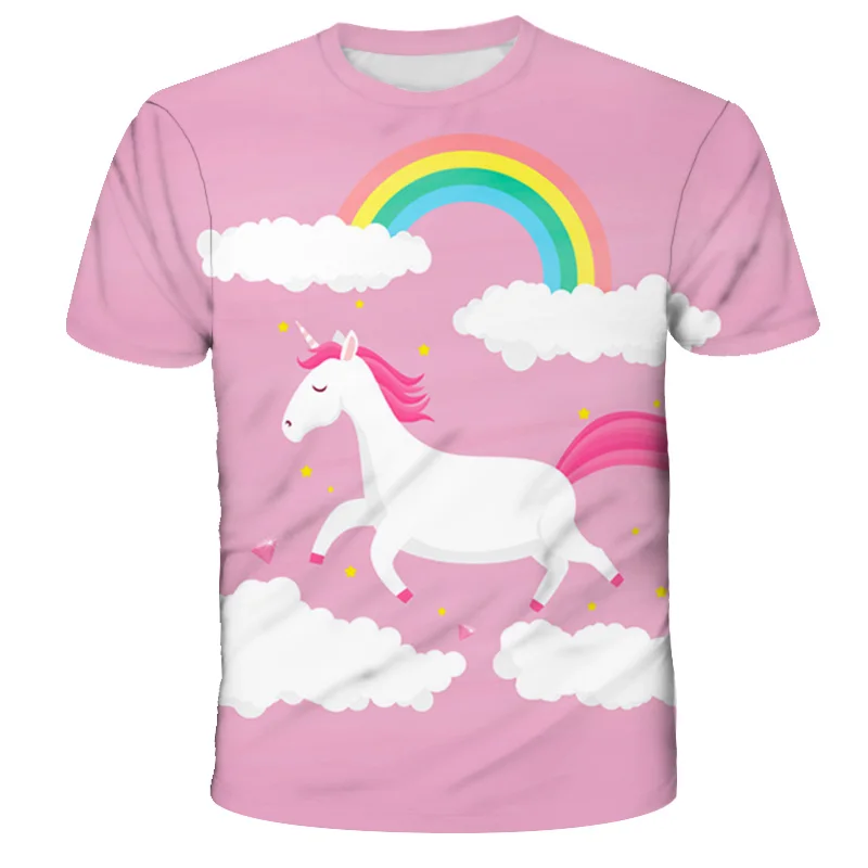 

Children Summer Unicorn T-shirt Boys & Girls Cartoon Game Harajuku T-shirts Kids Print T Shirt For Girls Short Sleeve Clothing