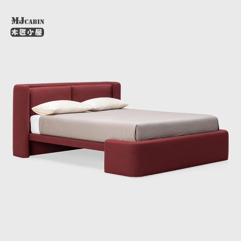 سرير كوين فاخر لغرفة النوم الرئيسية، سرير مزدوج إيطالي بسيط وحقيبة ناعمة