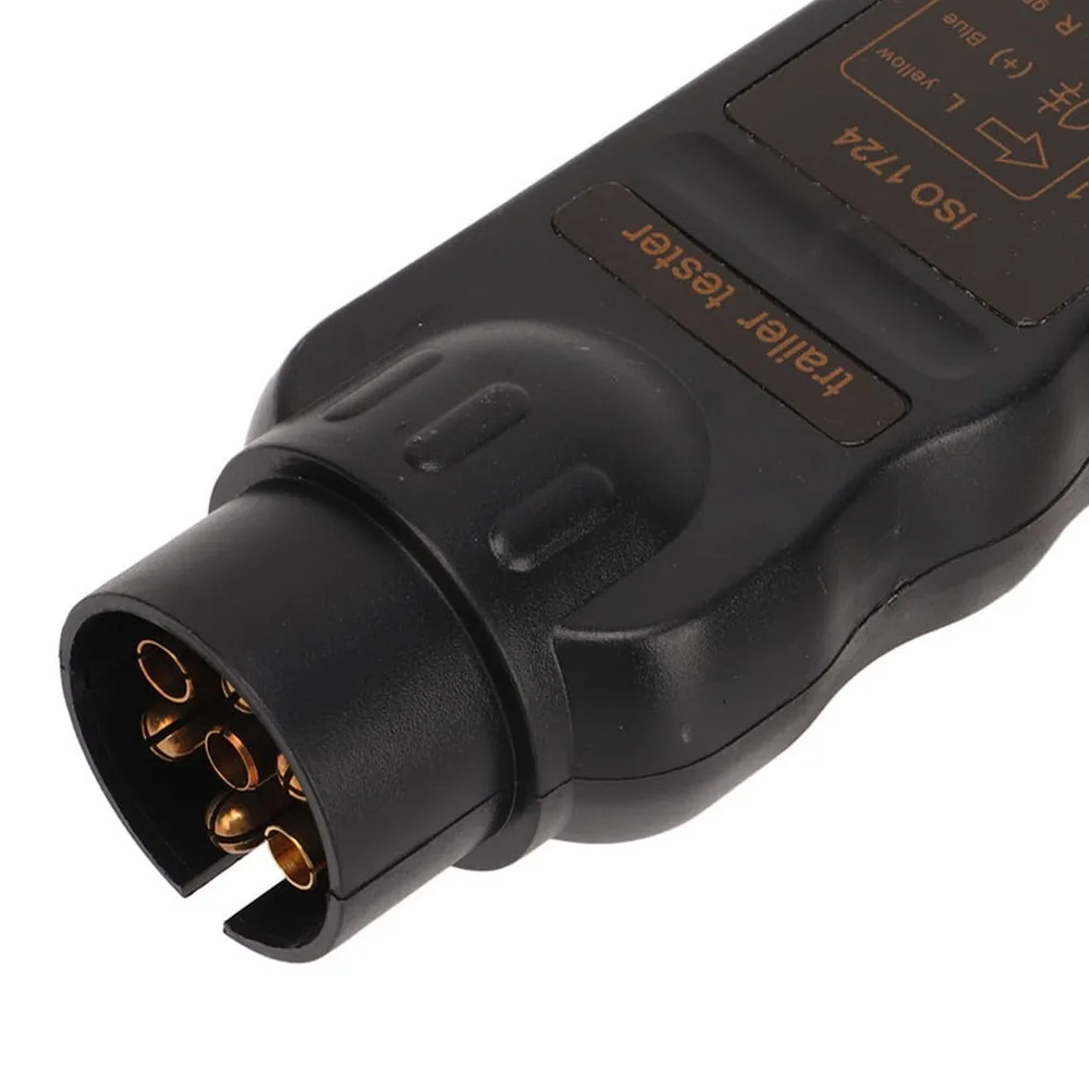 

Электрический тестер для прицепов на 7 контактов, тестер проводки фаркопа, инструмент для проверки цепи и света, черный, для автодомов