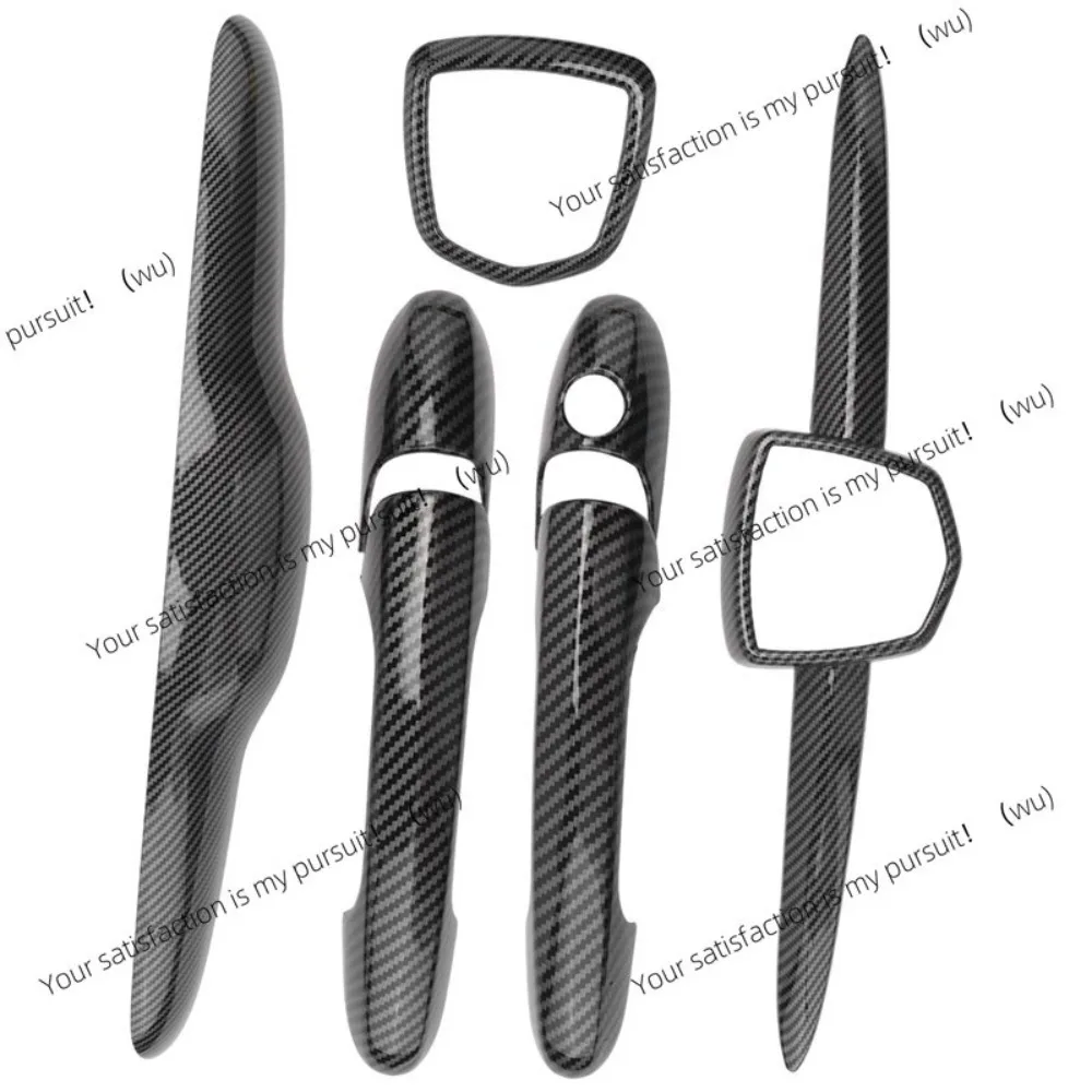 AB16-For Fiat Abarth 500 595 695 Front Rear Badge Cover+ Trunk Handle Cover+ Door Handle Cover Exterior Cover Kit