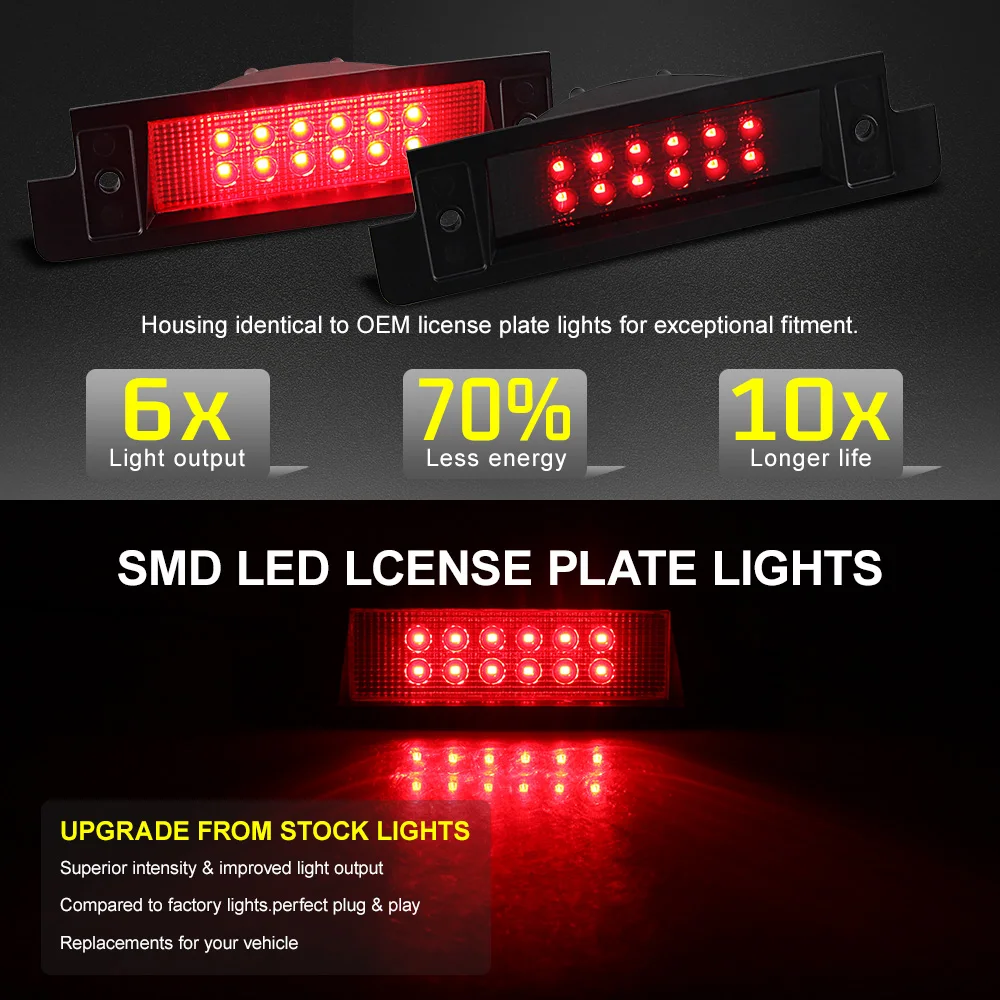 Fit for Land Rover Discovery Defender 90/110 Third Brake Light LED 3Rd Brake Light High Mount Stop Light XFK100290 Red Smoke