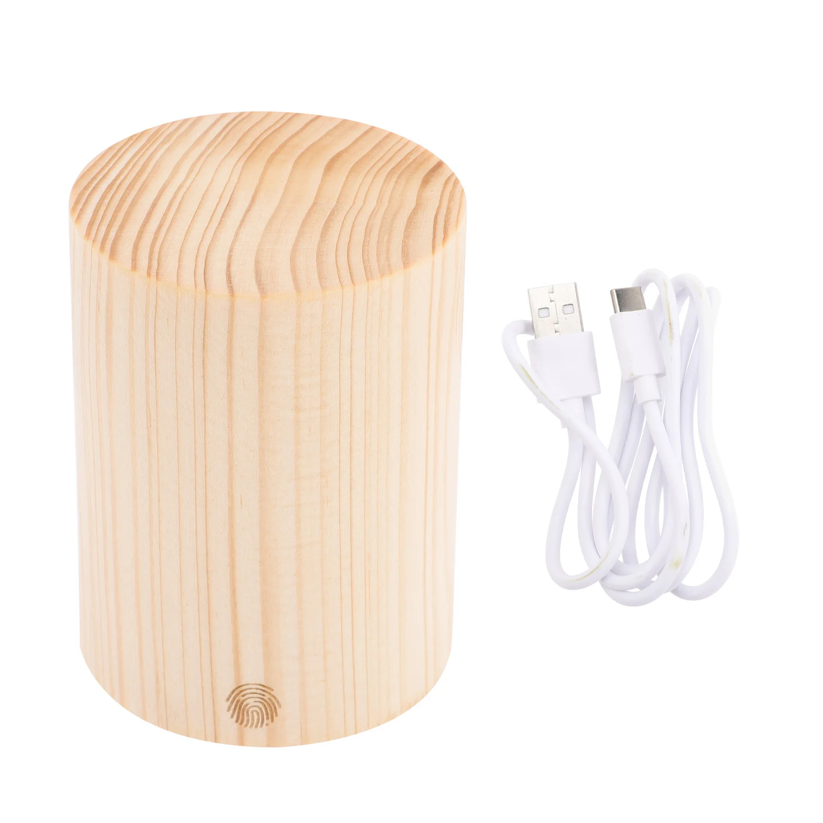 

Rechargeable Wooden Cylinder Night Light Touch Dimmable Led Bedside Lamp Usb Charging Wood Night Light Table Bedside Lamp
