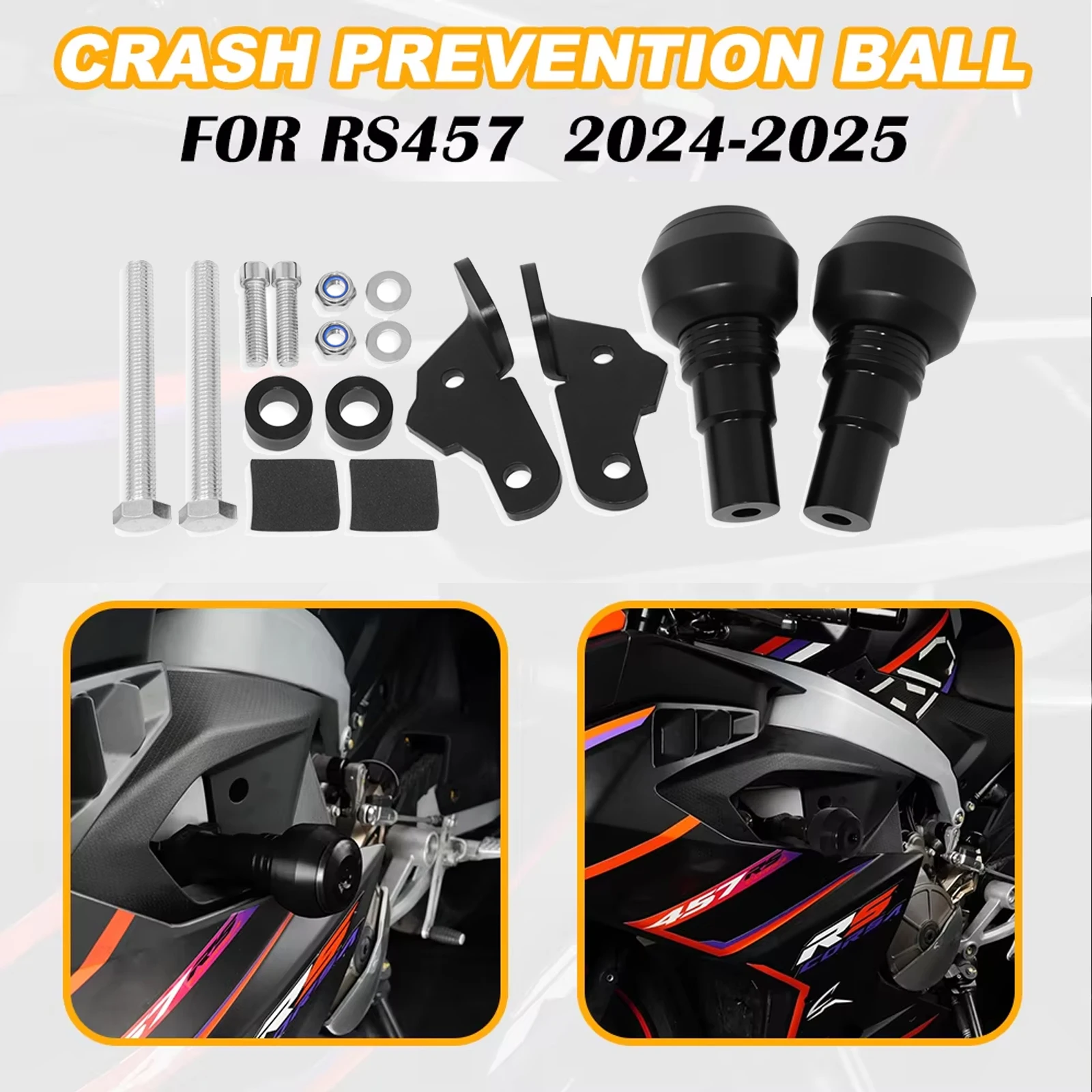 

Motorcycle Falling Protection Frame Sliders Fairing Guard Anti Crash Pad Protector For RS457 2024 rs 457 2025